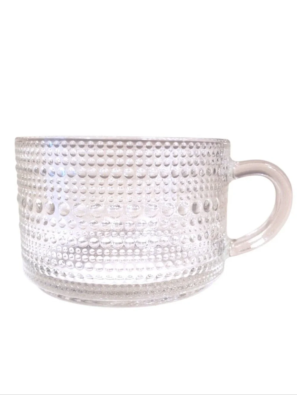14oz. Vintage Style Glass Coffee Mug with Golden Spoon and Bamboo Lid